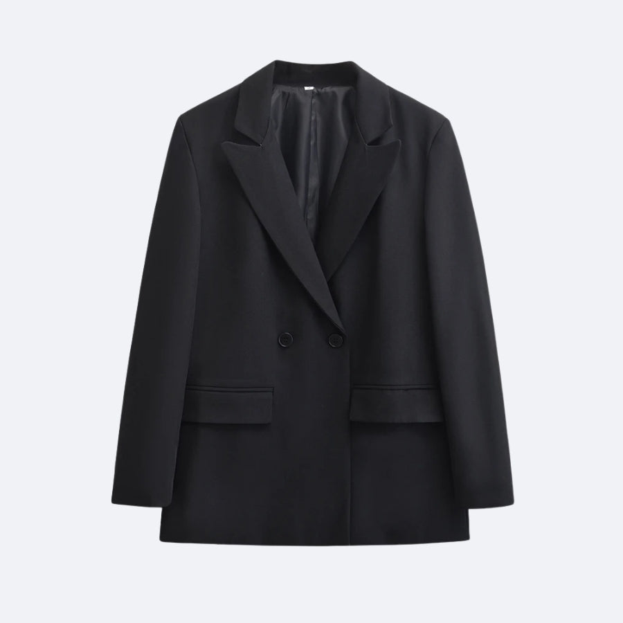 Blazer Oversize Élégant – Noir