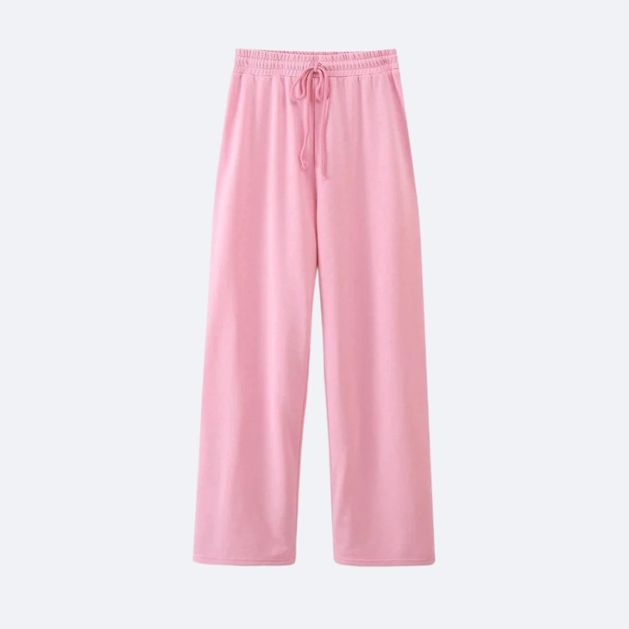 Wide-leg pastel pink trousers – Casual elegance and softness