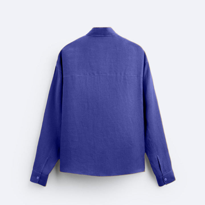 Chemise en coton bleu