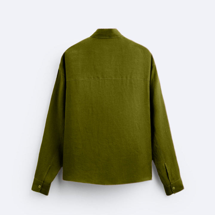 Chemise en coton kaki