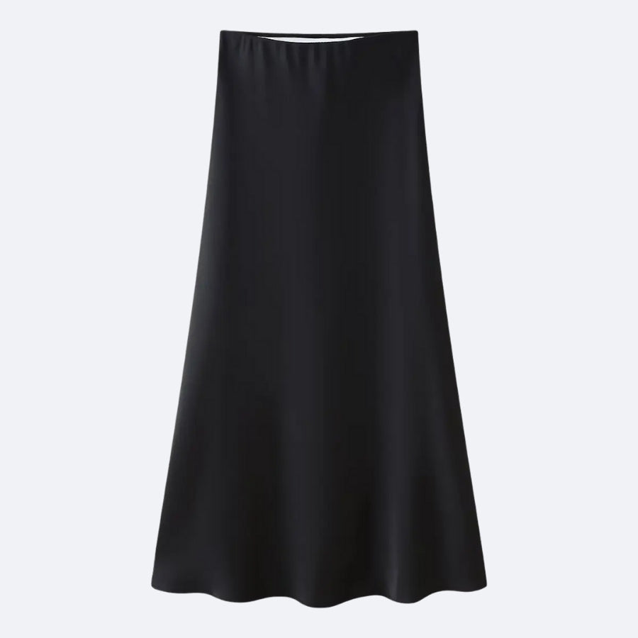 Long Black Satin Skirt – Timeless Elegance