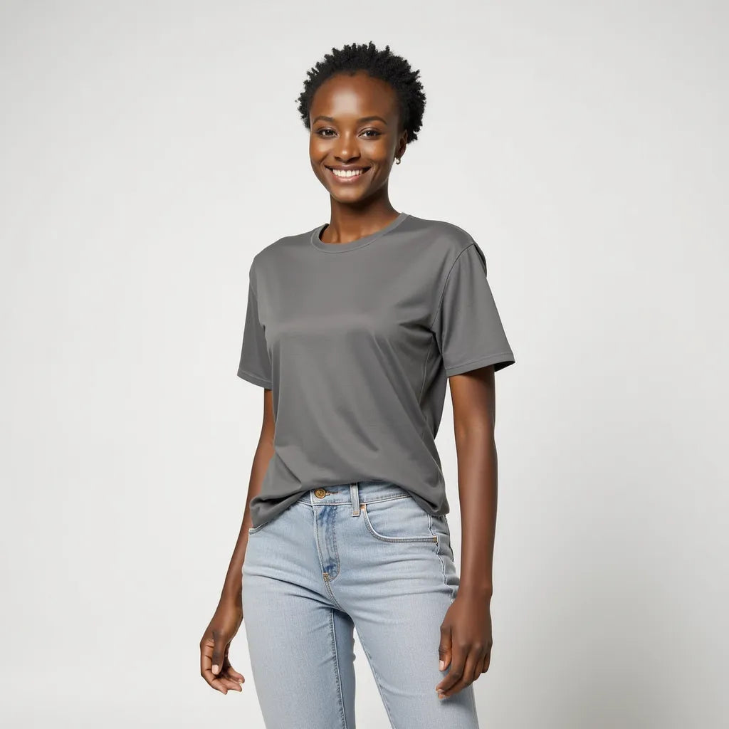 Women's Mineral Grey T-shirt – Natural elegance and modern simplicity