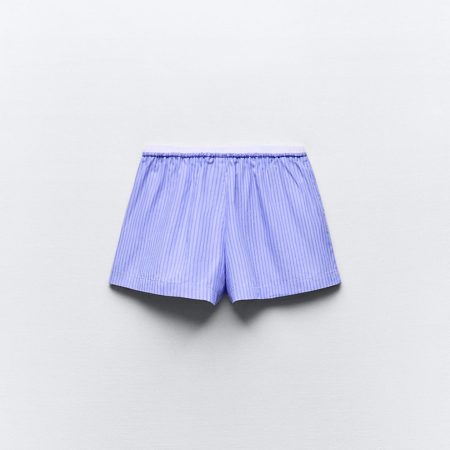 Purple striped shorts