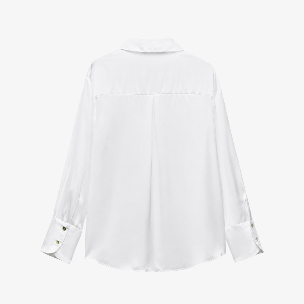 Chemise fine en soie blanc
