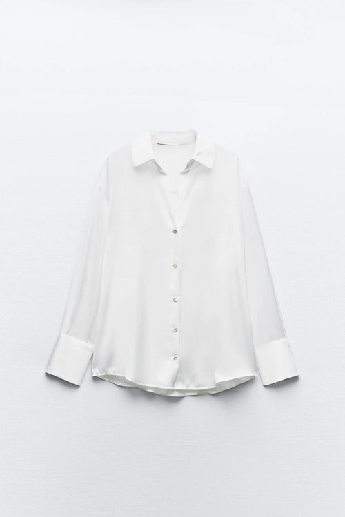 Chemise fine en soie blanc