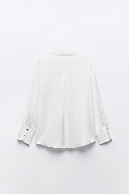 Chemise fine en soie blanc
