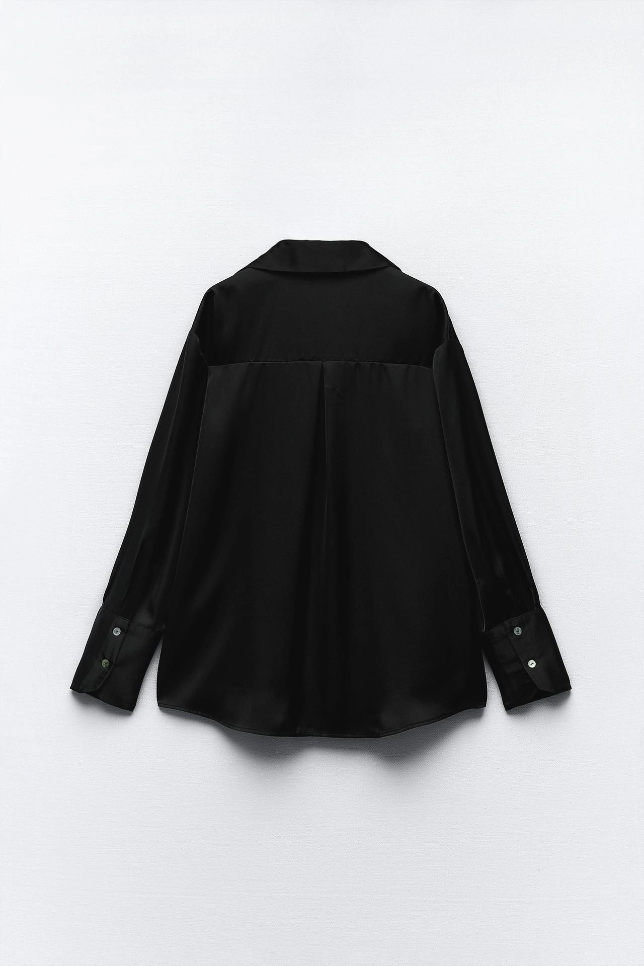 Chemise fine en soie noir