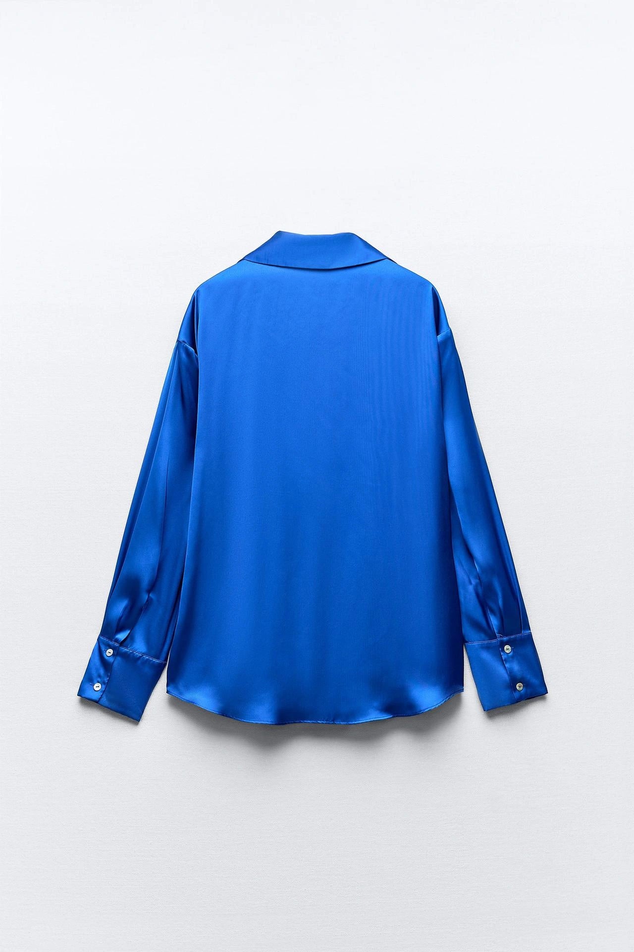 Chemise fine en soie bleu