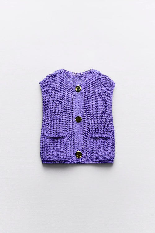 Pull en maille mauve