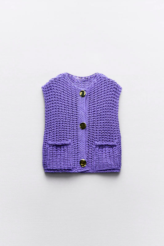 Pull en maille mauve