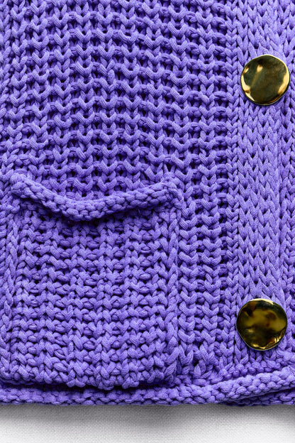 Pull en maille mauve