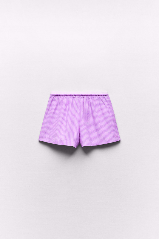 Short rayé rose