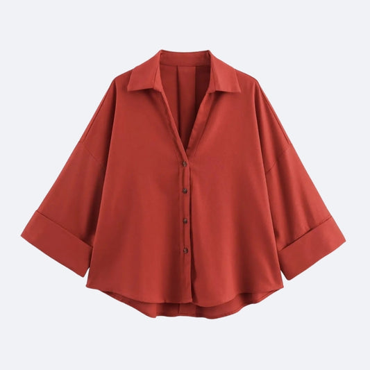 Chemise Rouge Brique Élégante – Caractère & Élégance