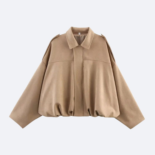 Veste Oversize Épaule Structurée – Camel