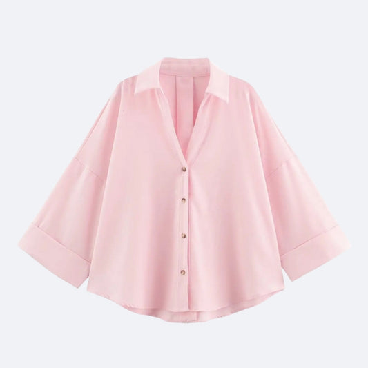 Chemise Rose Pâle Élégante – Douceur & Raffinement