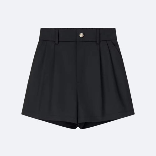 Short Taille Haute Plissé – Noir Intemporel