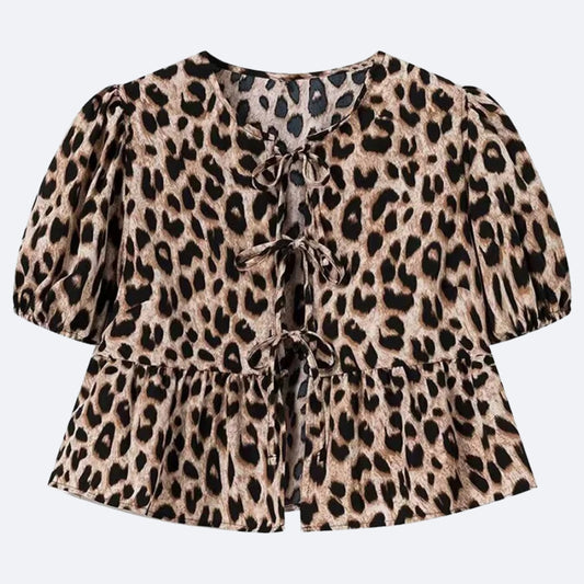 Blouse Léopard à Nœuds – Audace & Style