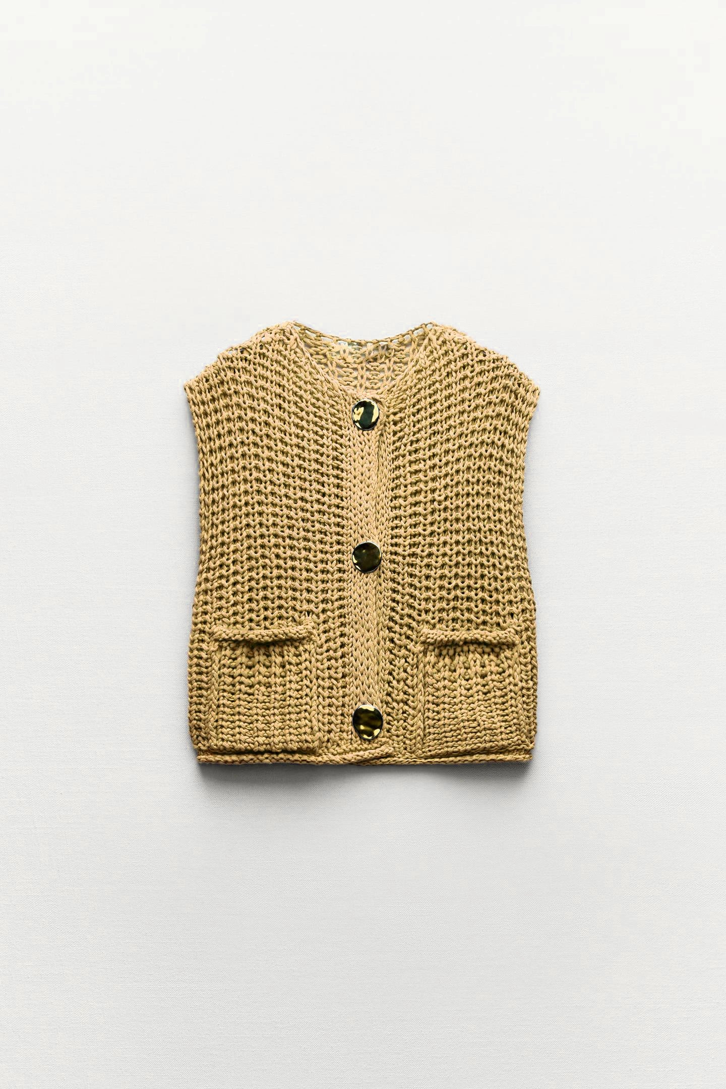 Pull en maille jaune