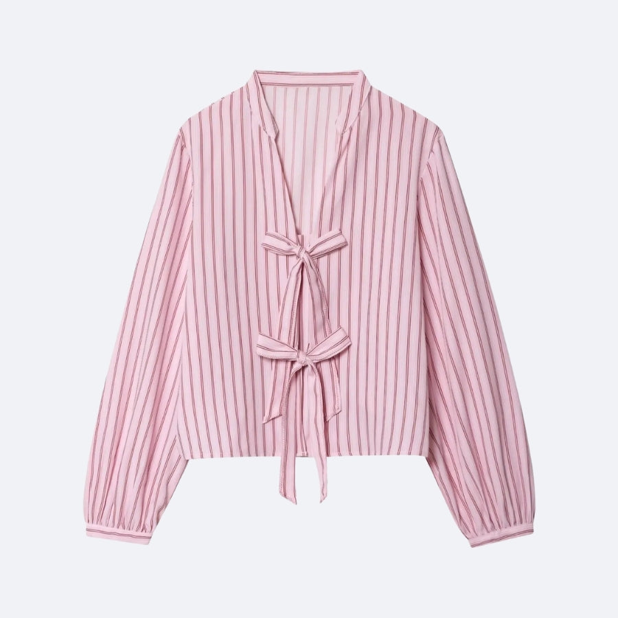 Chemisier Rayé Rose – Douceur & Originalité