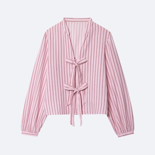Chemisier Rayé Rose – Douceur & Originalité