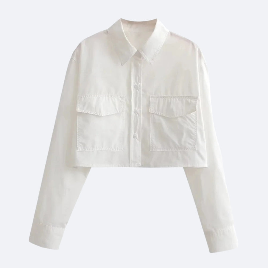Chemise Courte Blanche – Minimalisme & Élégance