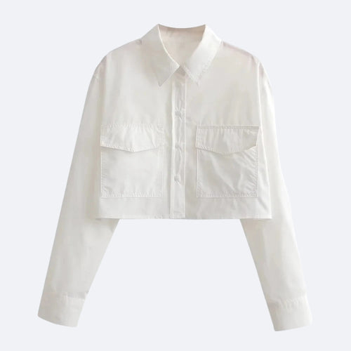 Chemise Courte Blanche – Minimalisme & Élégance