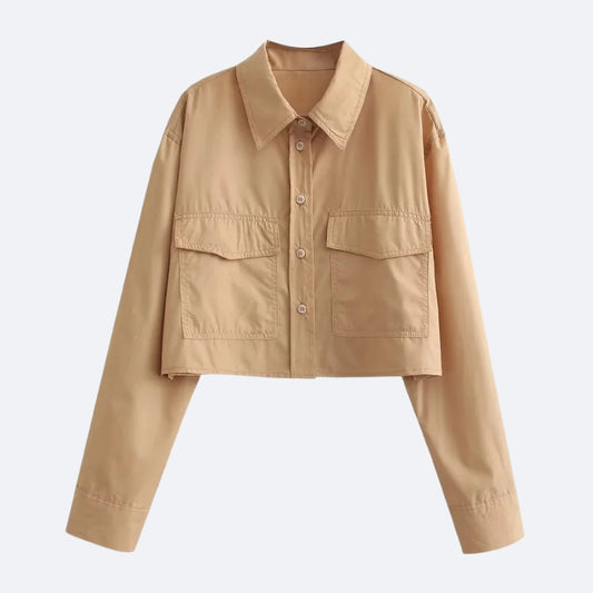 Chemise Courte Beige – Élégance & Simplicité
