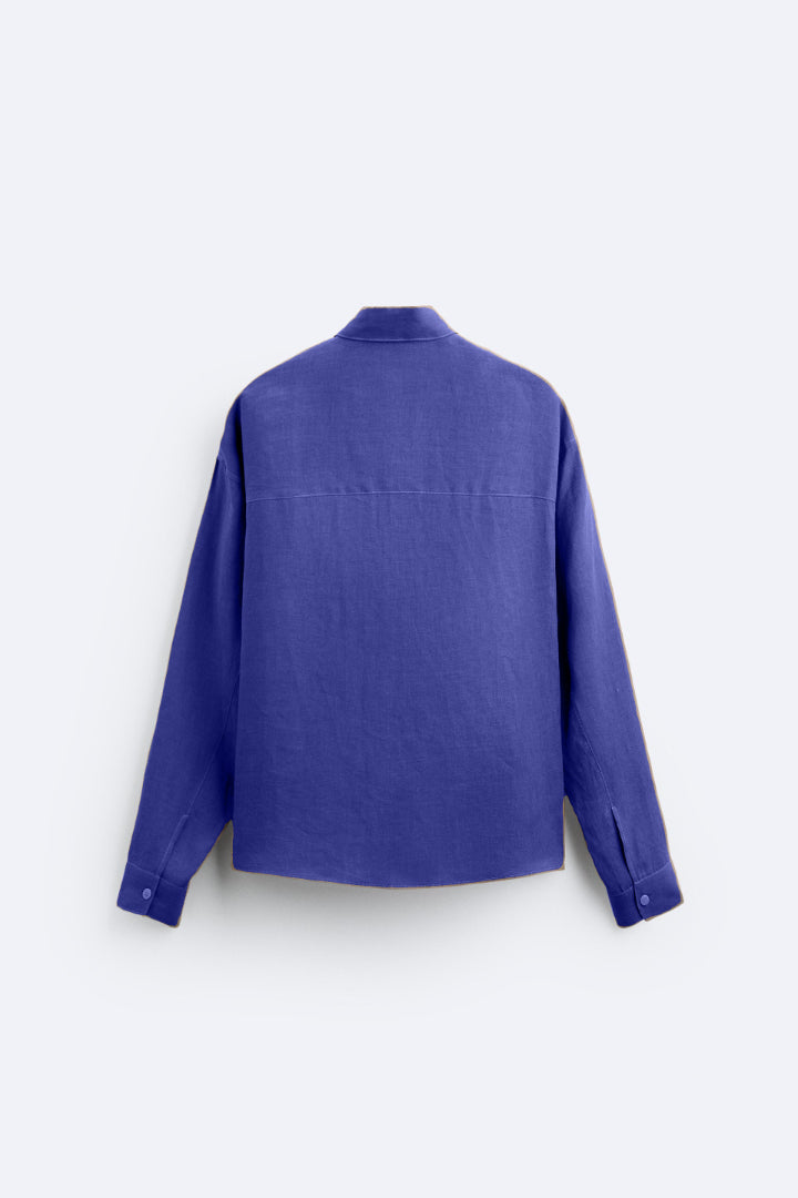 Chemise en coton bleu