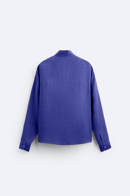 Chemise en coton bleu