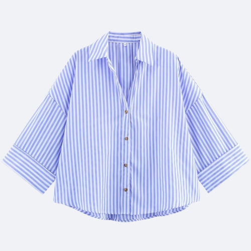 Chemise Rayée Bleu & Blanc – Chic & Intemporelle