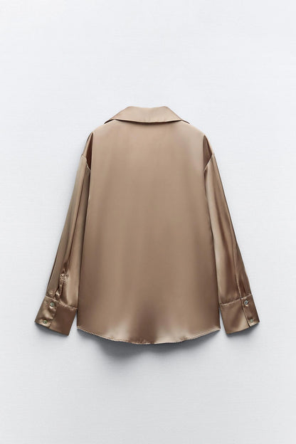 Chemise fine en soie doré