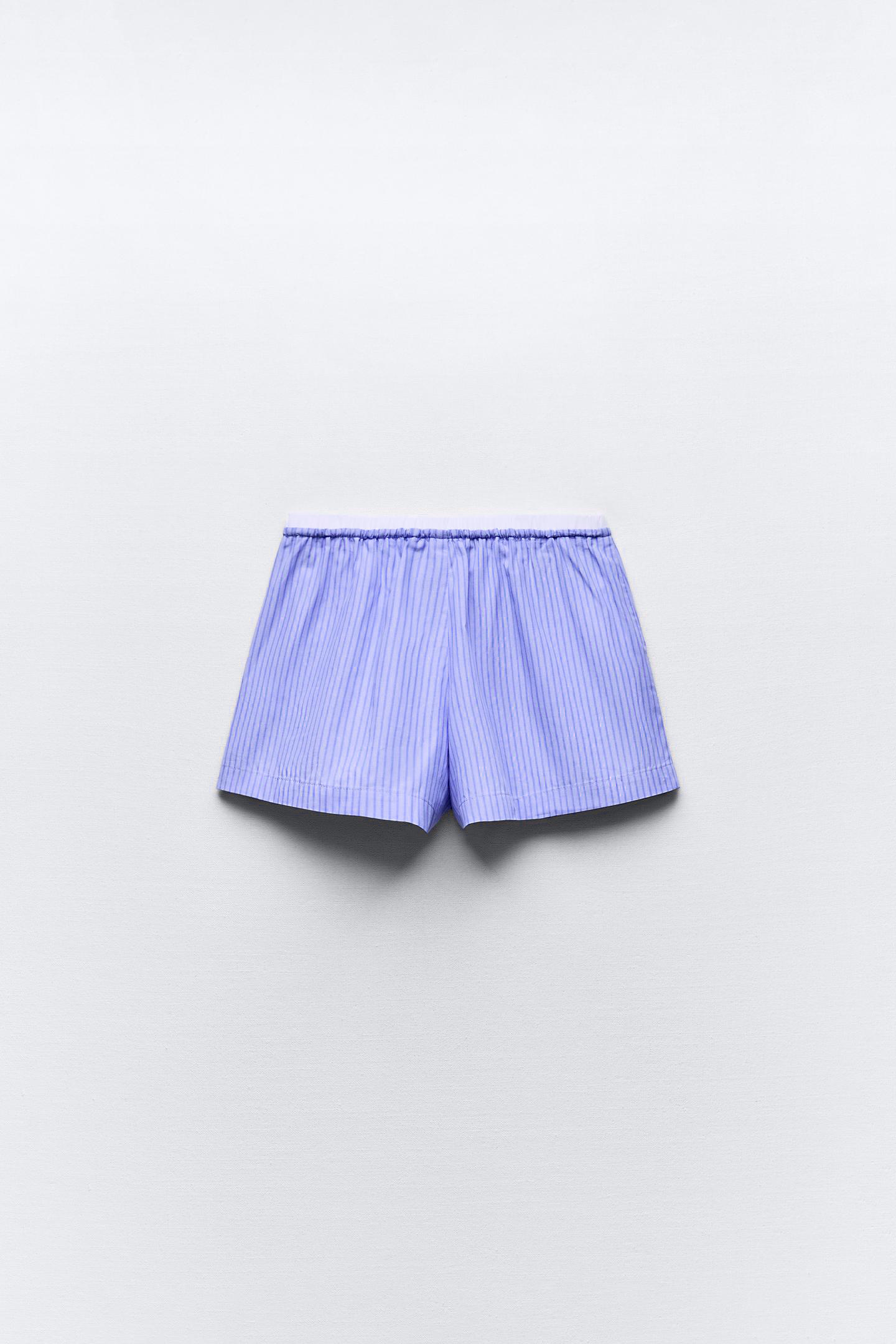 Short rayé mauve