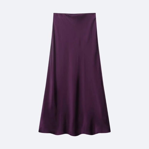 Jupe Longue Satinée Violette – Élégance & Intensité