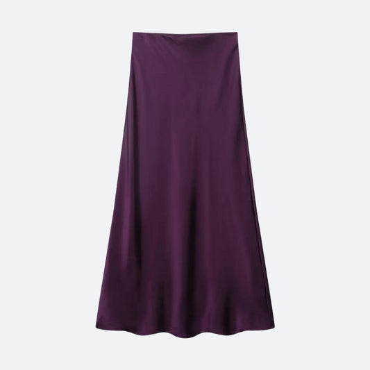 Jupe Longue Satinée Violette – Élégance & Intensité