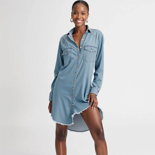 Robe-chemise en denim Casual Chic