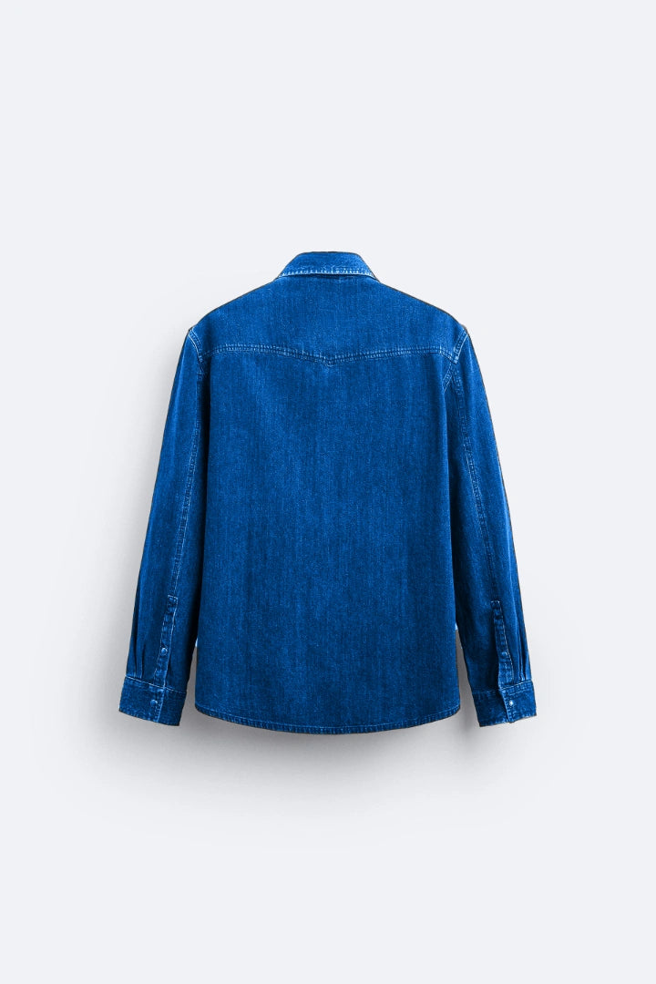 Chemise en jeans bleu