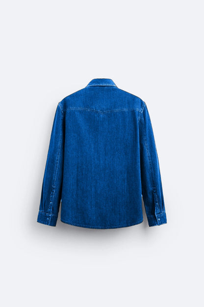 Chemise en jeans bleu