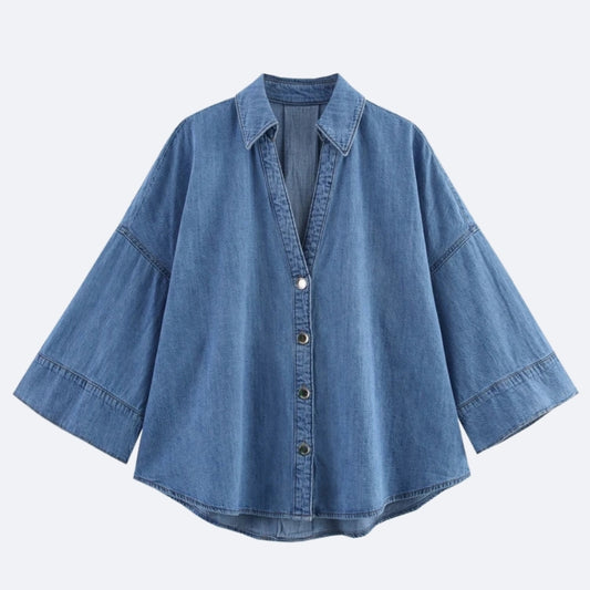 Chemise Oversize en Jean – Élégance Décontractée