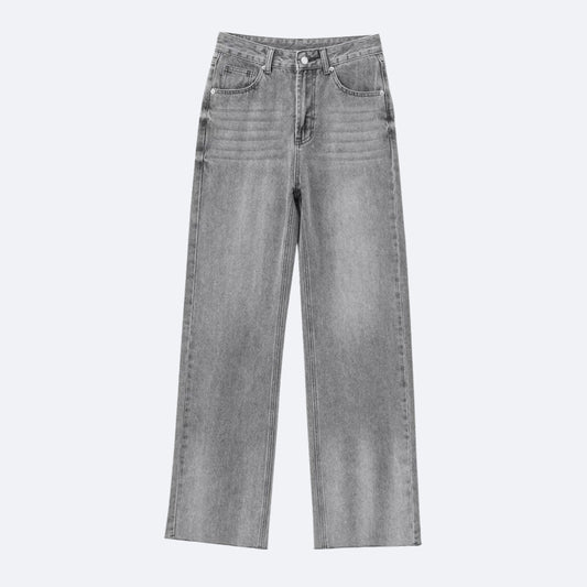 Jean Droit Gris Délavé – Look Urbain & Moderne