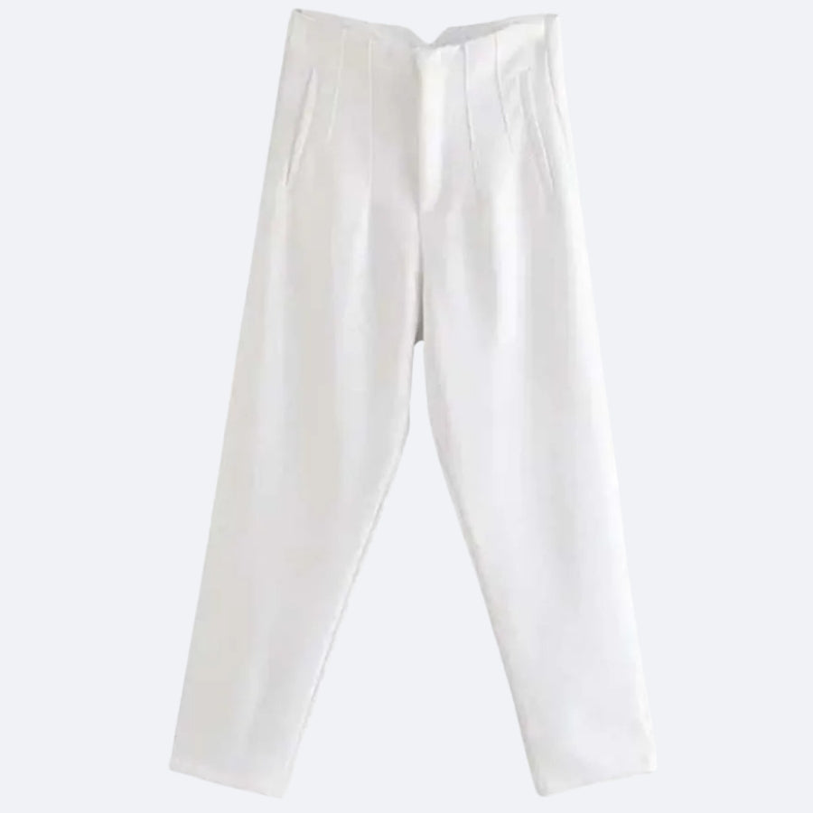 Pantalon Blanc Épuré – Élégance Intemporelle et Raffinement