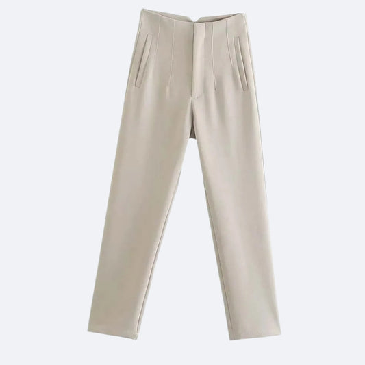 Pantalon Droit Beige Clair – Élégance Moderne et Sobriété Chic