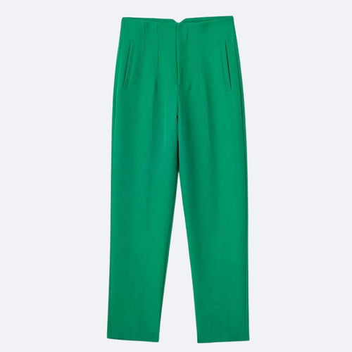 Pantalon Droit Vert Vif – Élégance Moderne et Style Audacieux