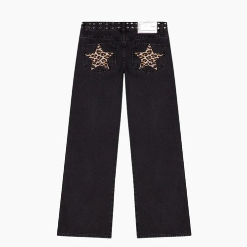 Black Jeans with Leopard Stars