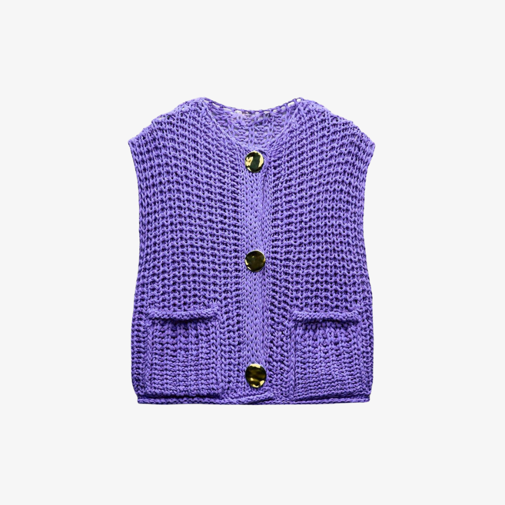 Pull en maille mauve