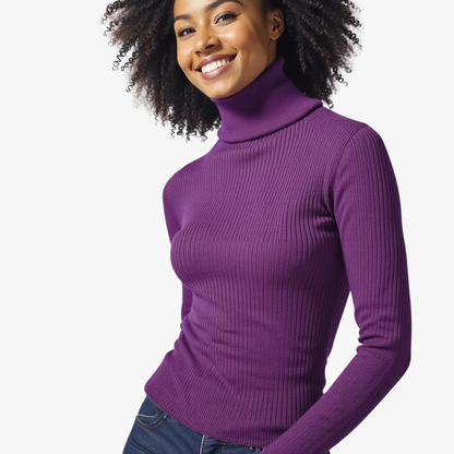Pull Col Roulé Violette Majestueuse