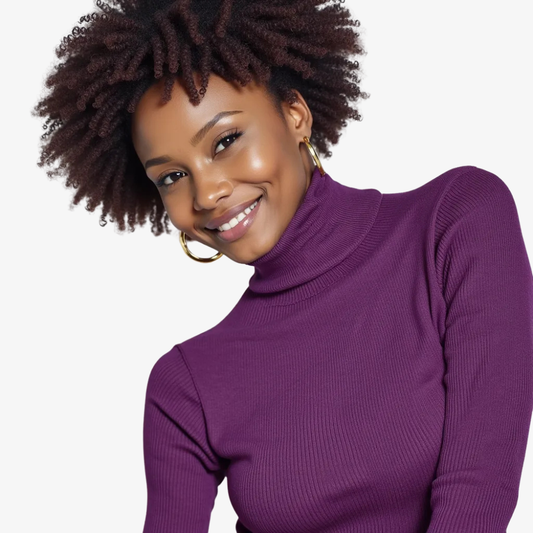 Majestic Purple Turtleneck Sweater