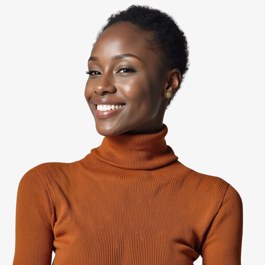 Terracotta Radiance Turtleneck Sweater