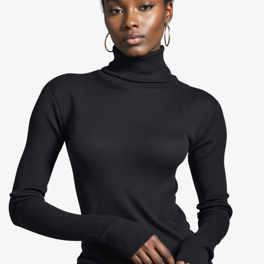 Black Turtleneck Sweater, Nighttime Elegance