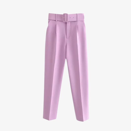 Light Pink Trousers with Belt – Feminine Elegance and Modernity