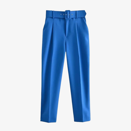 Pantalon Bleu avec Ceinture – Modernité et Élégance Affirmée